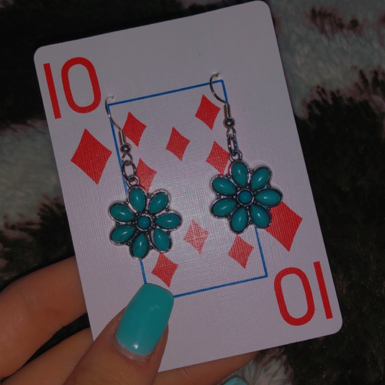 Turquoise Flower Earrings