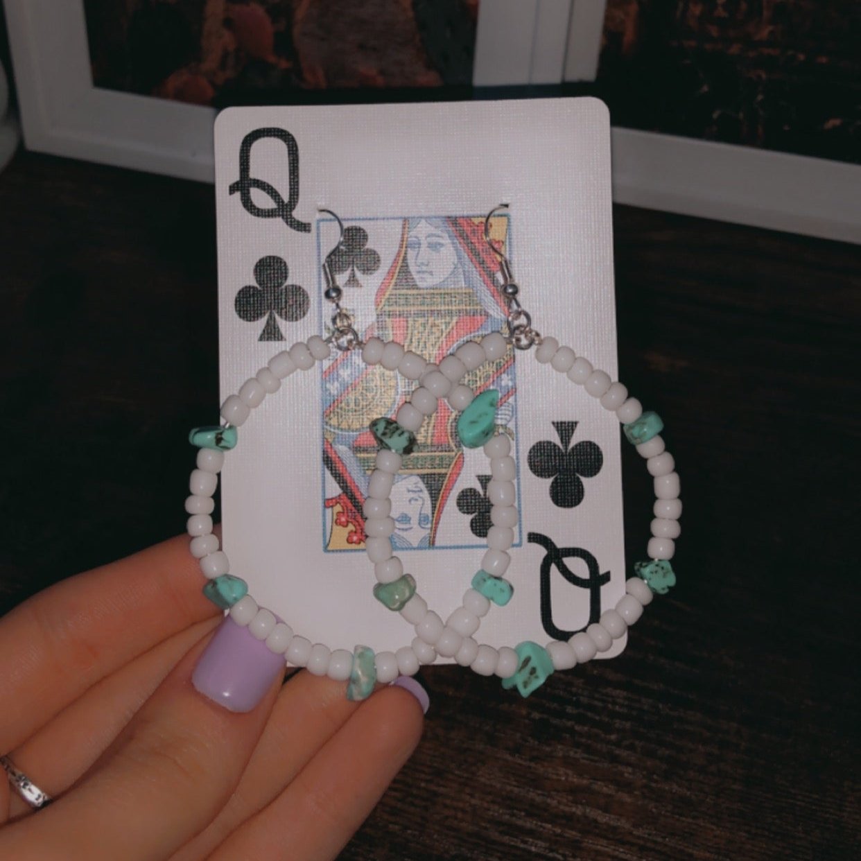 Turquoise hoop earrings