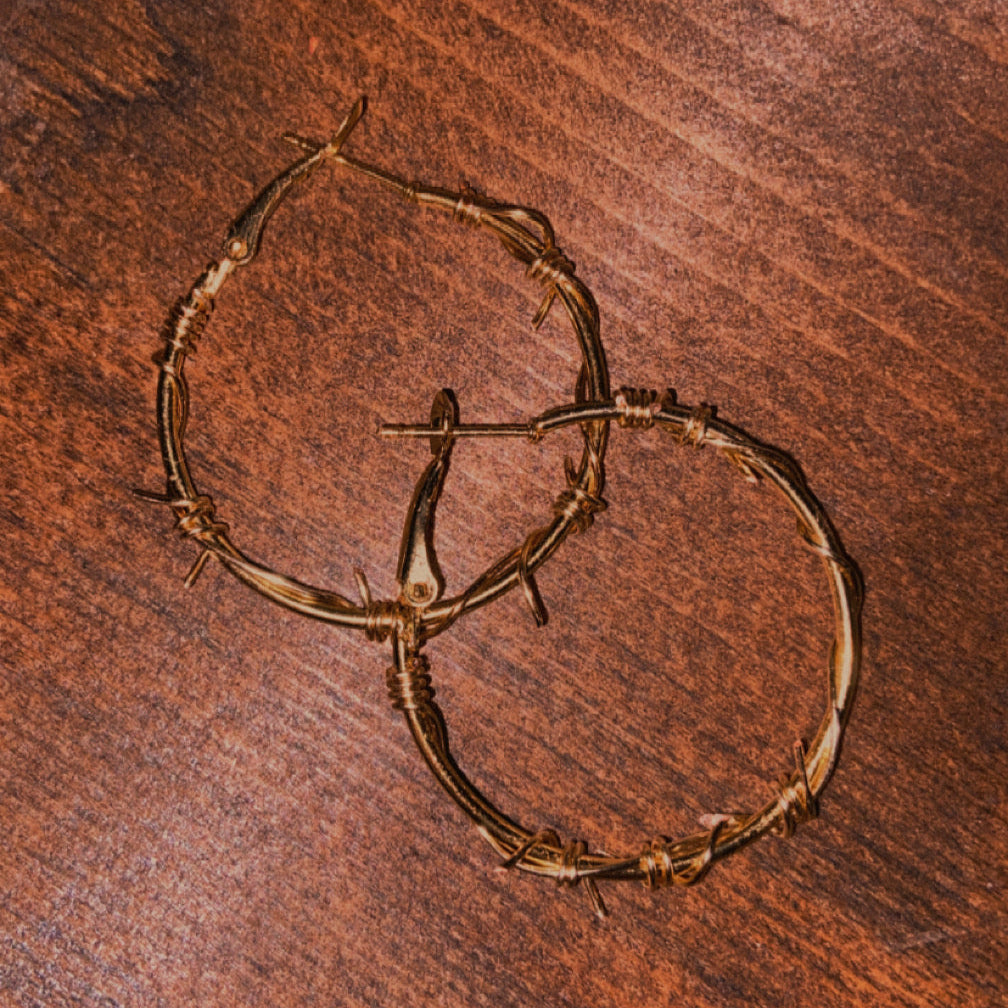 Gold Mini Barbwire hoops