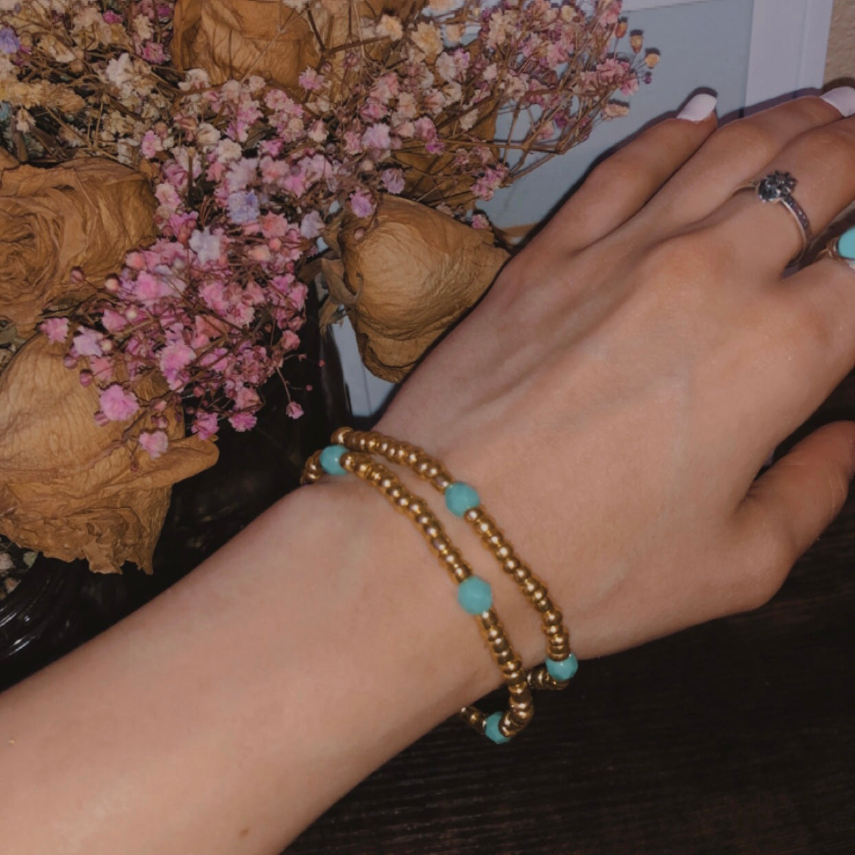 Turquoise Bead Bracelet