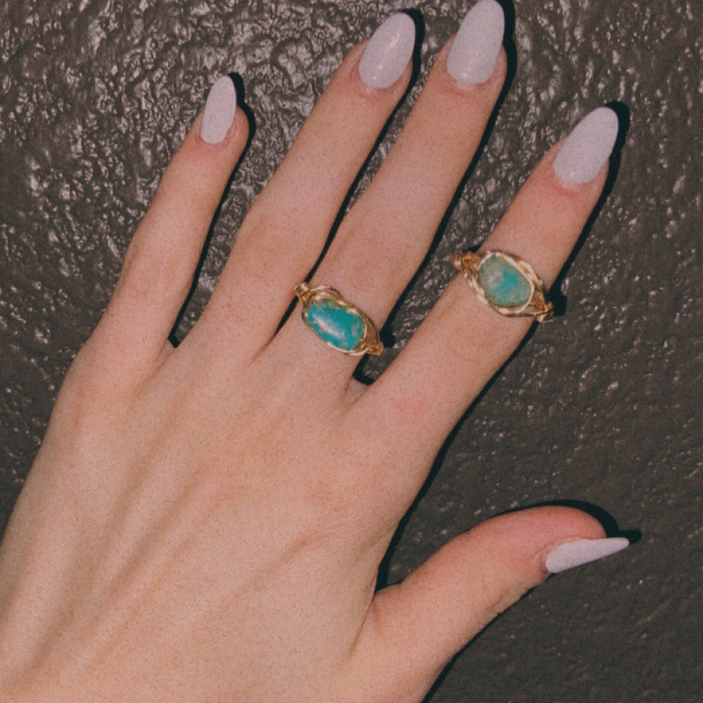 Gold turquoise Ring