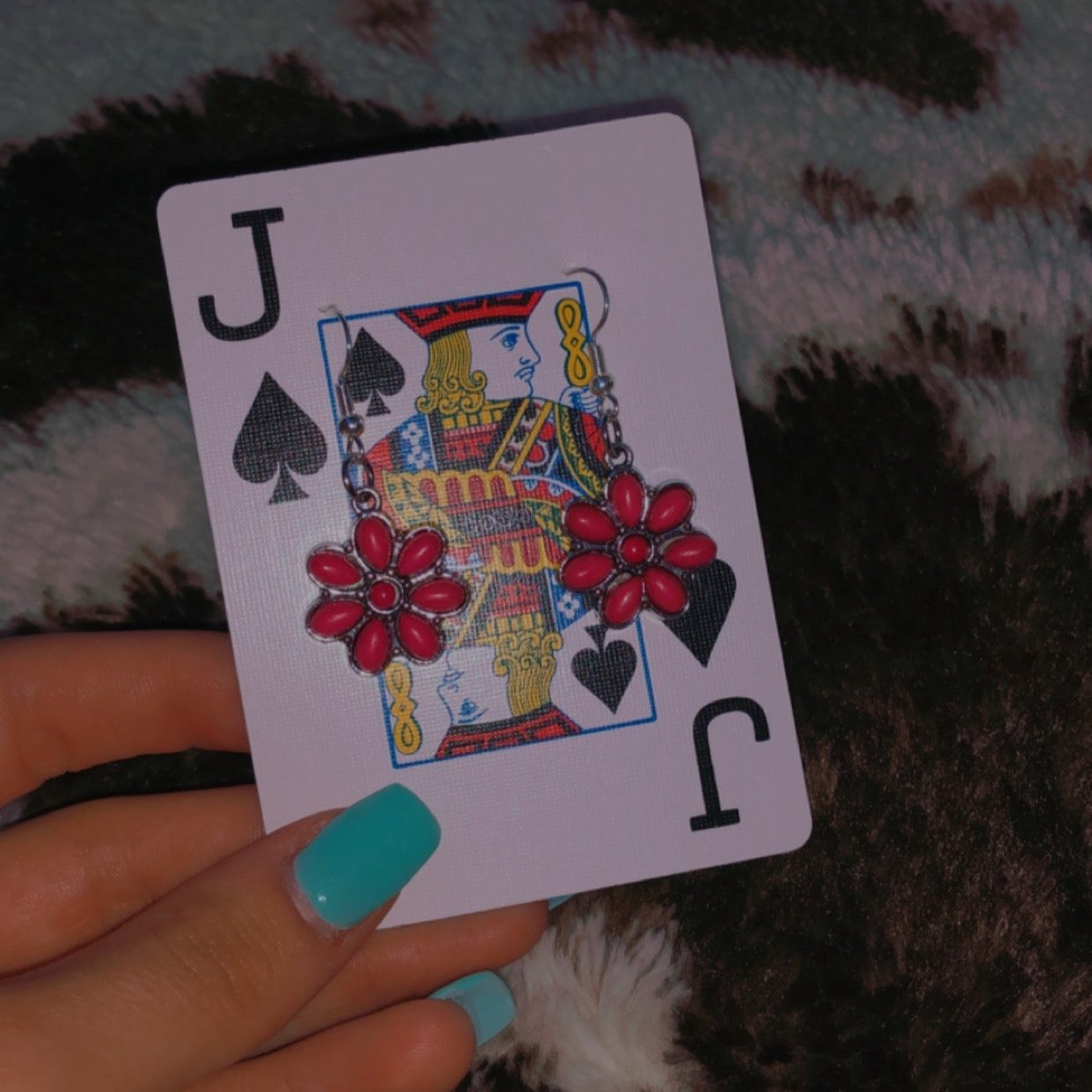 Hot pink Flower earrings