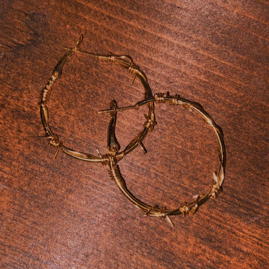 Gold Mini Barbwire hoops