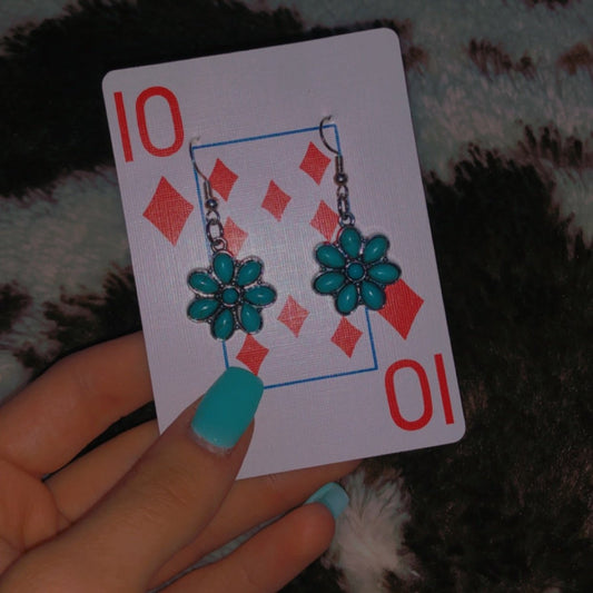 Turquoise Flower Earrings