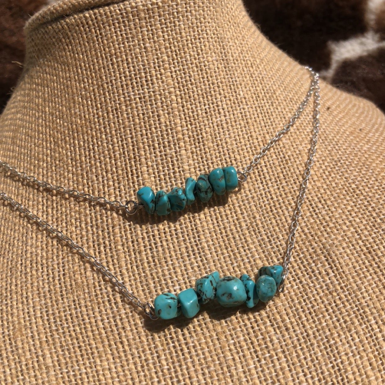 “Bottom” Turquoise stone necklace