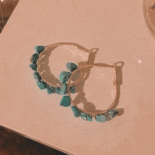 Mini Turquoise Hoops