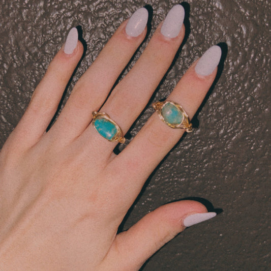 Gold turquoise Ring