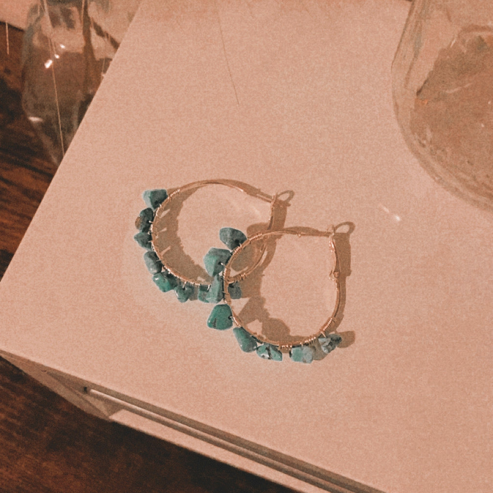 Mini Turquoise Hoops