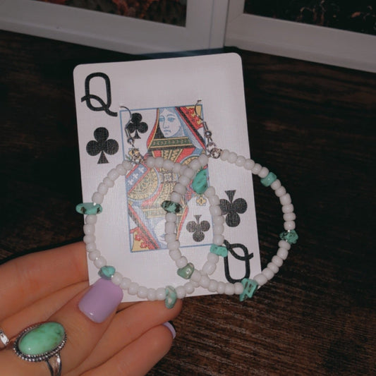 Turquoise hoop earrings