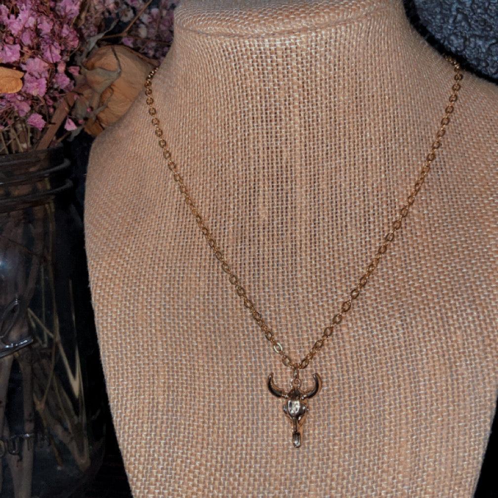 Gold longhorn Necklace