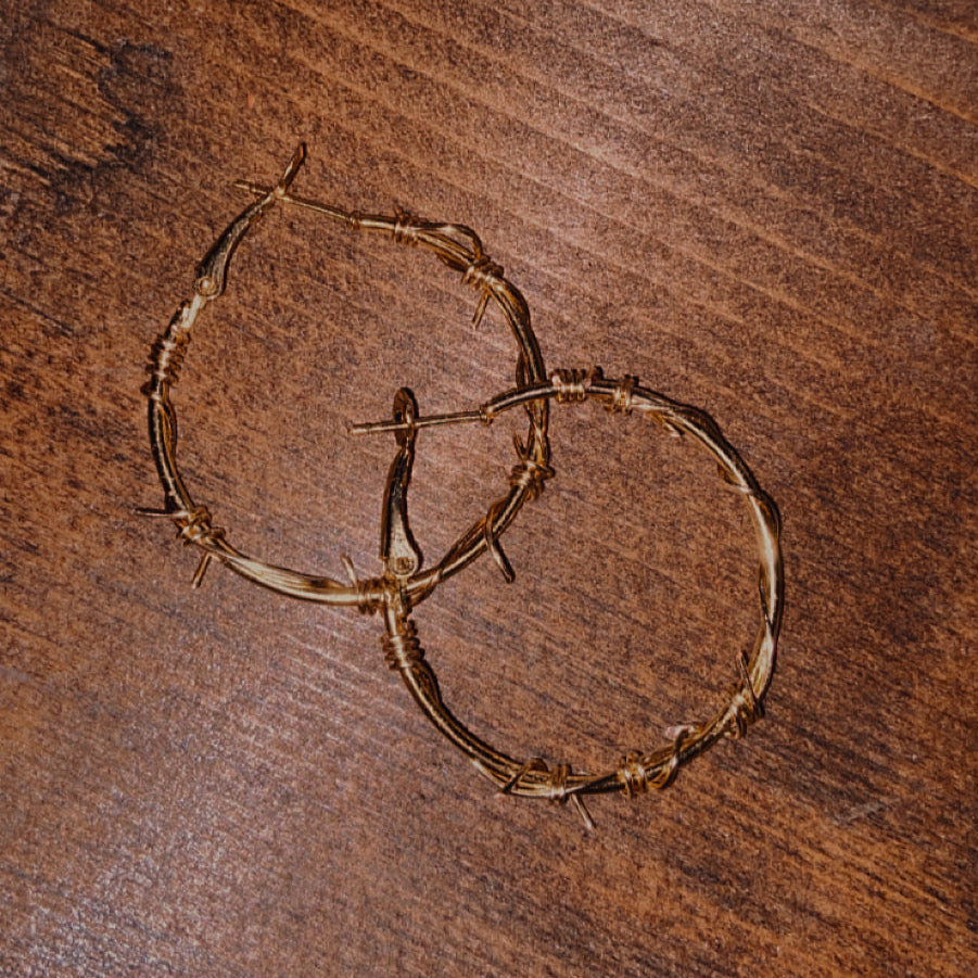 Gold Mini Barbwire hoops