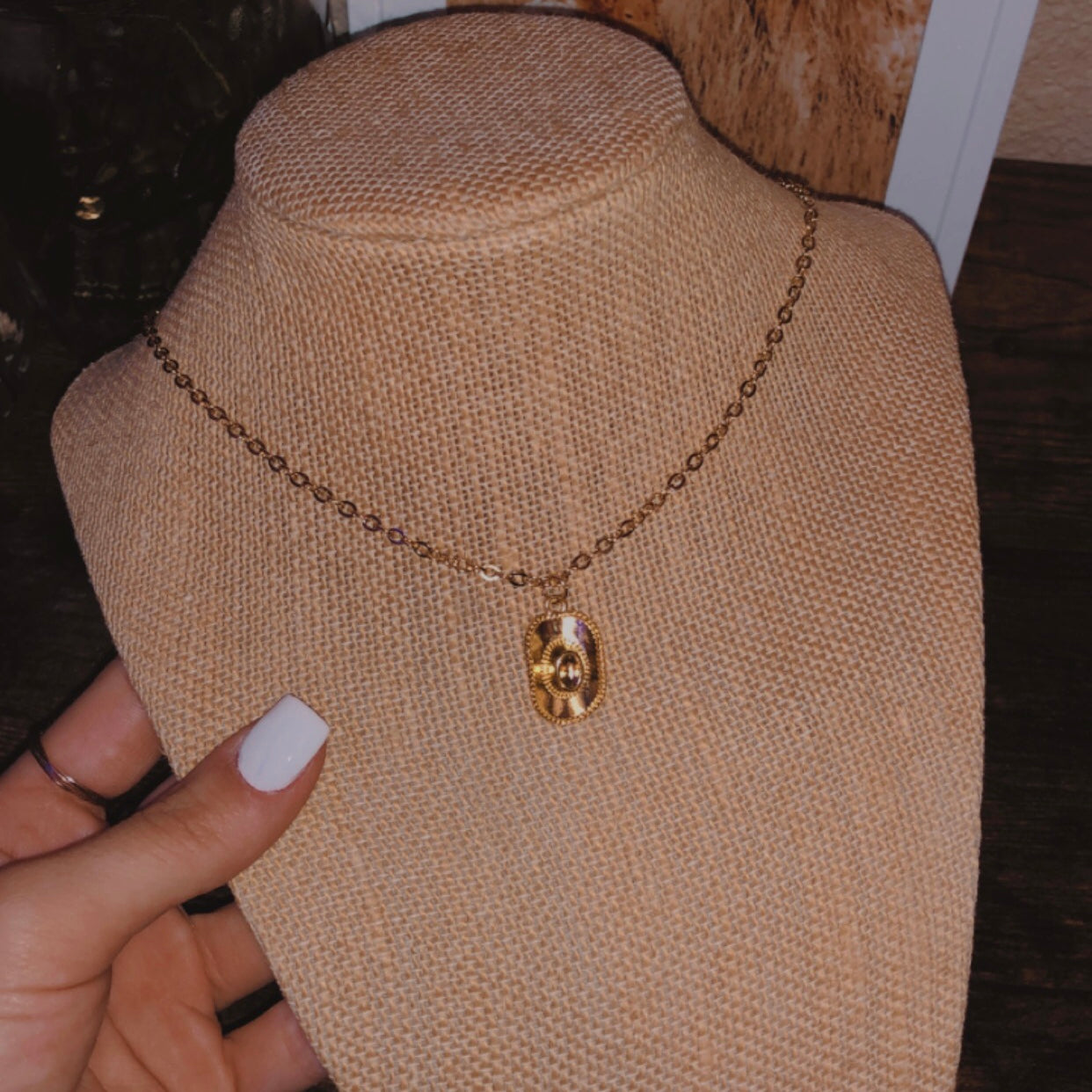 Gold Hat Necklace